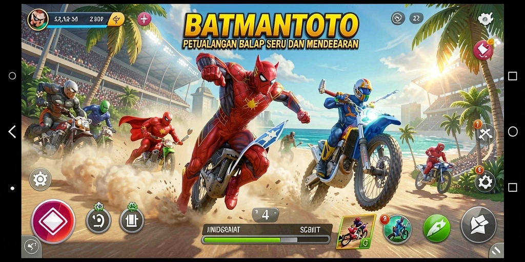 Tampilan gameplay balap yang seru dan mendebarkan.