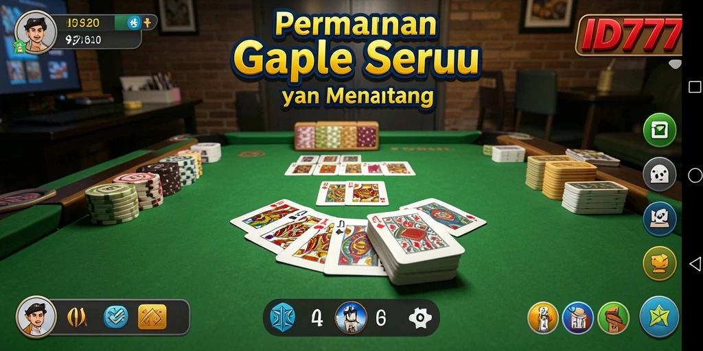 Tampilan gameplay Gaple di ID777 dengan desain yang menarik.