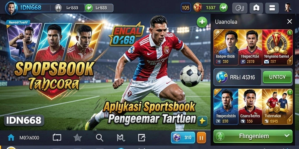 Tampilan antarmuka IDN668 yang menarik dengan opsi taruhan Sportsbook.