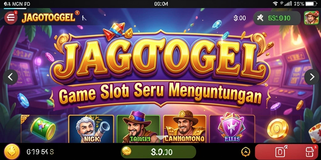 Tampilan gameplay menarik dari JAGOTOGEL dengan berbagai tema slot.