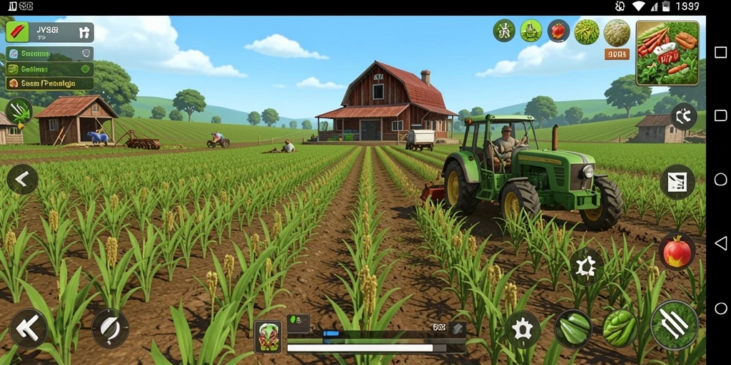 Tampilan gameplay JVS88 menunjukkan aktivitas bertani yang seru dan menarik.