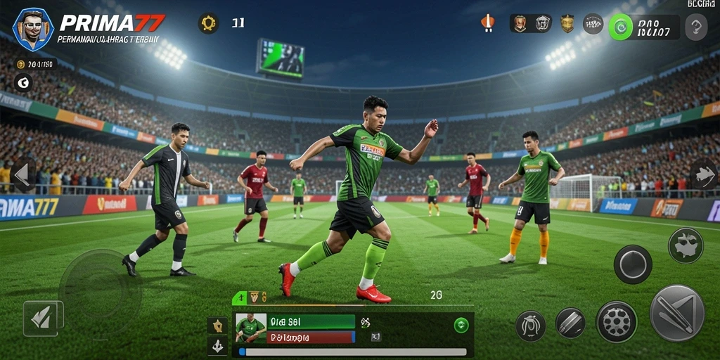 Tampilan gameplay seru dalam PRIMA77 dengan berbagai cabang olahraga.
