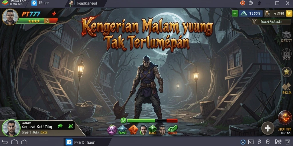 Screenshot menampilkan gameplay mencekam di dalam rumah angker.