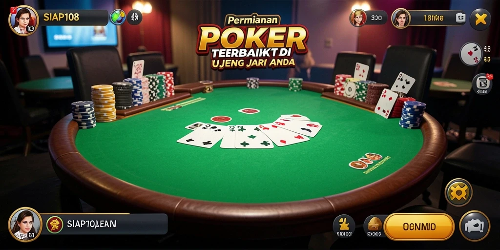 Tampilan menarik dari gameplay poker di SIAP108 yang mendebarkan.