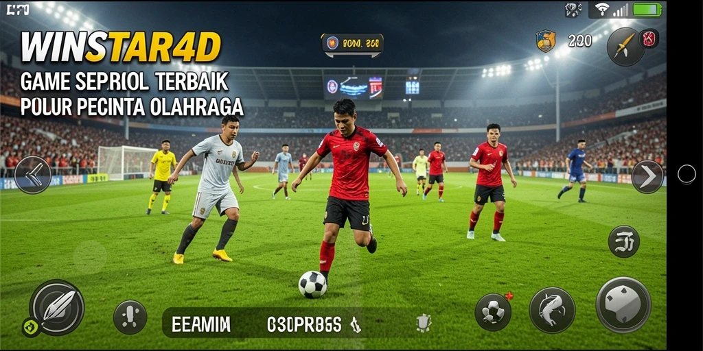 Tangkap aksi seru gameplay sepak bola di WINSTAR4D.